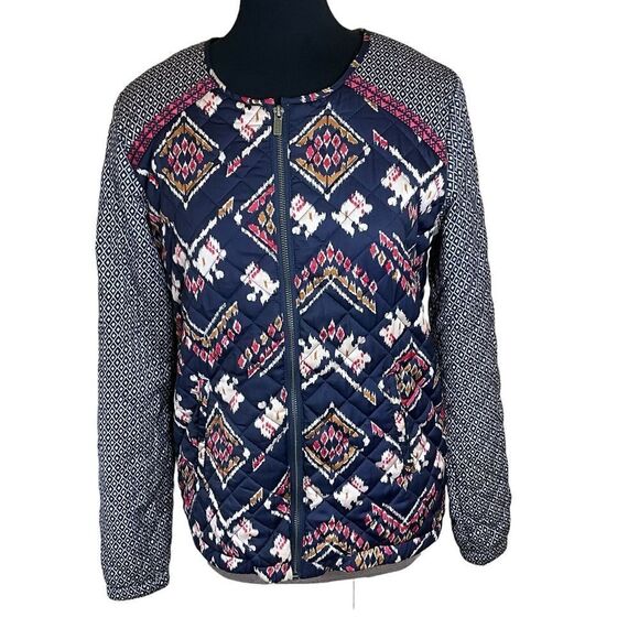 Roxy Woman's Jacket Size M Quilted Front Zip Lined - Picture 1 of 16